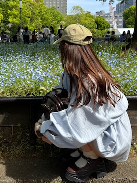 「Kastane（カスタネ）のアイテム（パンツ）」を使った、茉さん（レディース・159cm）の春コーディネート