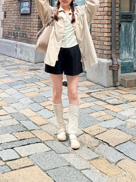 「Tabio（タビオ）のアイテム」を使った、茉さん（レディース・159cm）の春コーディネート