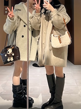 茉さん(レディース・159cm)の冬コーディネート