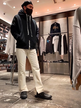 「ISAMU KATAYAMA BACKLASH（イサムカタヤマバックラッシュ）のアイテム（シューズ）」を使った、minamiさん（メンズ・173cm）の秋コーディネート