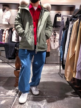 「ISAMU KATAYAMA BACKLASH（イサムカタヤマバックラッシュ）のアイテム（シューズ）」を使った、minamiさん（メンズ・173cm）の秋コーディネート