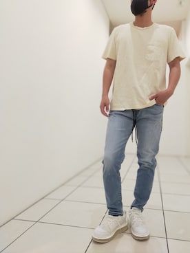 「B'2nd（ビーセカンド）のアイテム（スニーカー）」を使った、minamiさん（メンズ・173cm）の夏コーディネート