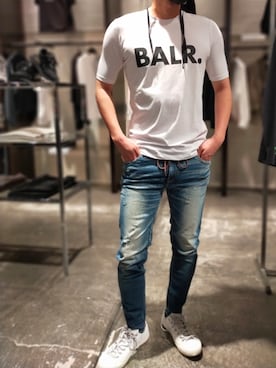 「ISAMU KATAYAMA BACKLASH（イサムカタヤマバックラッシュ）のアイテム（シューズ）」を使った、minamiさん（メンズ・173cm）の夏コーディネート