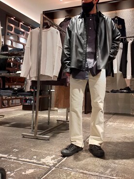 「ISAMU KATAYAMA BACKLASH（イサムカタヤマバックラッシュ）のアイテム（シューズ）」を使った、minamiさん（メンズ・173cm）の秋コーディネート