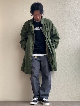 「アメカジ」｜「アイテム（モッズコート）」を使った、やっきーさん（メンズ・175cm）の冬コーディネート