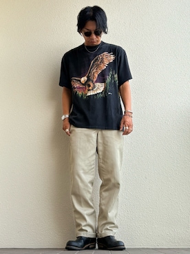 「アイテム（チノパンツ）」を使った、やっきーさん（メンズ・175cm）の秋コーディネート