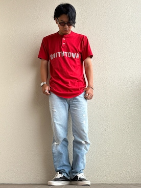 「VANS（バンズ）のアイテム」を使った、やっきーさん（メンズ・175cm）の夏コーディネート