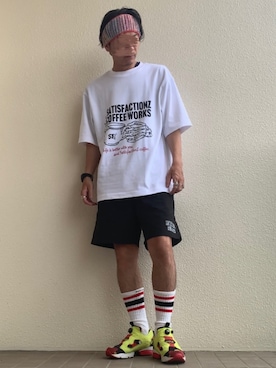 「Reebok（リーボック）のReebok INSTAPUMP FURY OG CITRON / リーボック インスタ ポンプ フューリー シトロン（スニーカー）」を使った、やっきーさん（メンズ・175cm）の春コーディネート