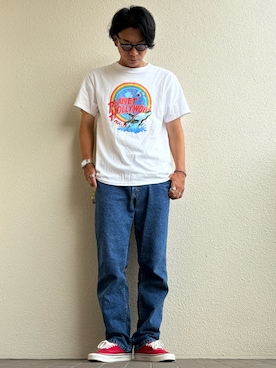 「VANS（バンズ）のアイテム」を使った、やっきーさん（メンズ・175cm）の夏コーディネート
