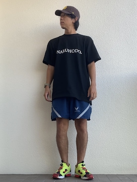 「Reebok（リーボック）のReebok INSTAPUMP FURY OG CITRON / リーボック インスタ ポンプ フューリー シトロン（スニーカー）」を使った、やっきーさん（メンズ・175cm）の秋コーディネート
