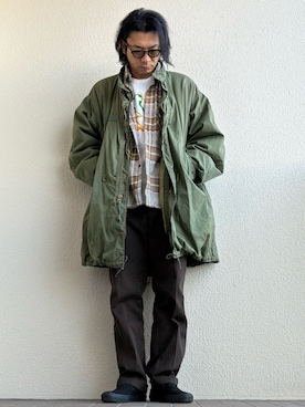 「Dickies（ディッキーズ）のアイテム（パンツ）」を使った、やっきーさん（メンズ・175cm）の冬コーディネート