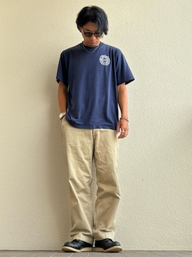「アイテム（チノパンツ）」を使った、やっきーさん（メンズ・175cm）の夏コーディネート