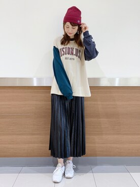 「Right-on（ライトオン）のアイテム（ニットキャップ/ビーニー）」を使った、❁︎non❁︎さん（レディース・169cm）の夏コーディネート