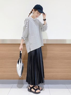 「RAG MACHINE（ラグマシーン）のアイテム（バッグ）」を使った、❁︎non❁︎さん（レディース・169cm）の夏コーディネート