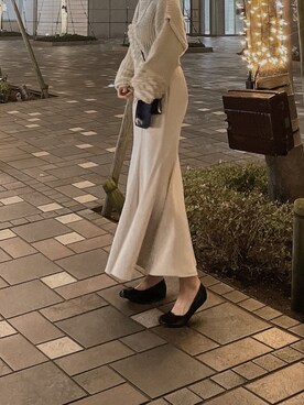 「淡色」｜「アイテム（財布/小物）」を使った、senaさん（レディース・160cm）の冬コーディネート