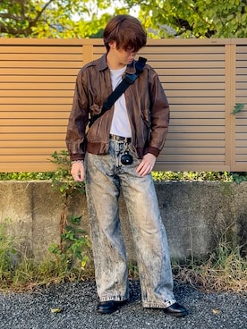 「アイテム（メッセンジャーバッグ）」を使った、ゐをりさん（メンズ・171cm）の秋コーディネート