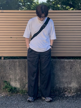 「アイテム（メッセンジャーバッグ）」を使った、ゐをりさん（メンズ・171cm）の夏コーディネート