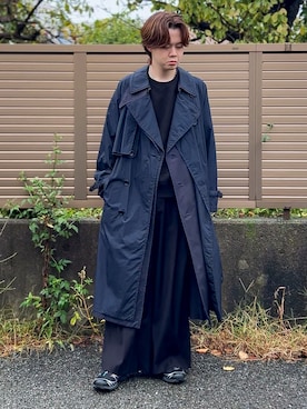 「アイテム（トレンチコート）」を使った、ゐをりさん（メンズ・171cm）の秋コーディネート