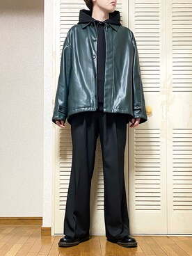 「HARE（ハレ）のアイテム（テーラードジャケット、グリーン系）」を使った、ゐをりさん（メンズ・171cm）の秋コーディネート