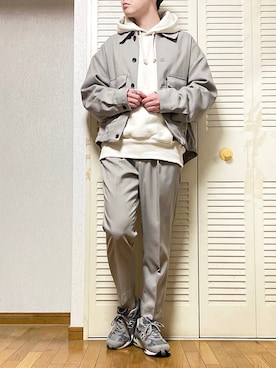 「秋トレンド2021」｜「アイテム（セットアップ）」を使った、ゐをりさん（メンズ・171cm）の秋コーディネート