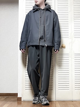 「WYM × ATTACHMENT（ウィム×アタッチメント）のアイテム（その他パンツ）」を使った、ゐをりさん（メンズ・171cm）の冬コーディネート