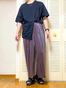 「パールアクセ」｜「アイテム（アナログ腕時計）」を使った、ゐをりさん（メンズ・171cm）の夏コーディネート