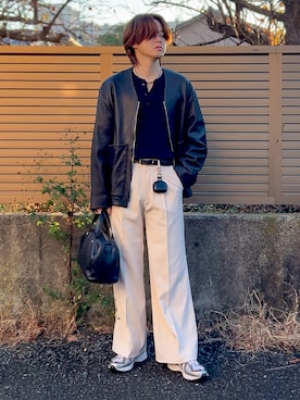 「New Balance」｜「アイテム（ブルゾン）」を使った、ゐをりさん（メンズ・171cm）の冬コーディネート