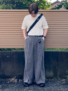 「アイテム（メッセンジャーバッグ）」を使った、ゐをりさん（メンズ・171cm）の夏コーディネート