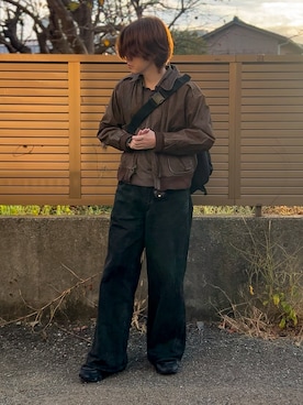 「アイテム（メッセンジャーバッグ）」を使った、ゐをりさん（メンズ・171cm）の冬コーディネート