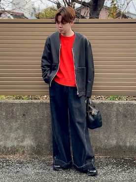 「アイテム（バングル/リストバンド）」を使った、ゐをりさん（メンズ・171cm）の冬コーディネート