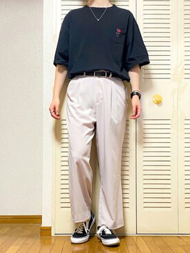 「パールアクセ」｜「アイテム（アナログ腕時計）」を使った、ゐをりさん（メンズ・171cm）の夏コーディネート