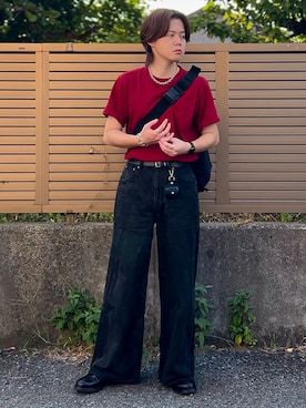 「アイテム（メッセンジャーバッグ）」を使った、ゐをりさん（メンズ・171cm）の夏コーディネート