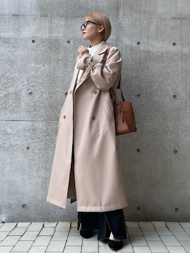 「moment+（モーメントプラス）のアイテム（ジャケット/アウター）」を使った、canonさん（レディース・154cm）の冬コーディネート