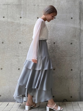 「くすみカラー」｜canonさん（レディース・154cm）の夏コーディネート