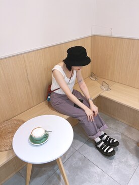 「sandro（サンドロ）のアイテム」を使った、stepyさん（レディース・156cm）の夏コーディネート