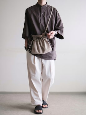 「nowm（ノウム）のアイテム（トップス）」を使った、hopeさん（メンズ・168cm）の夏コーディネート