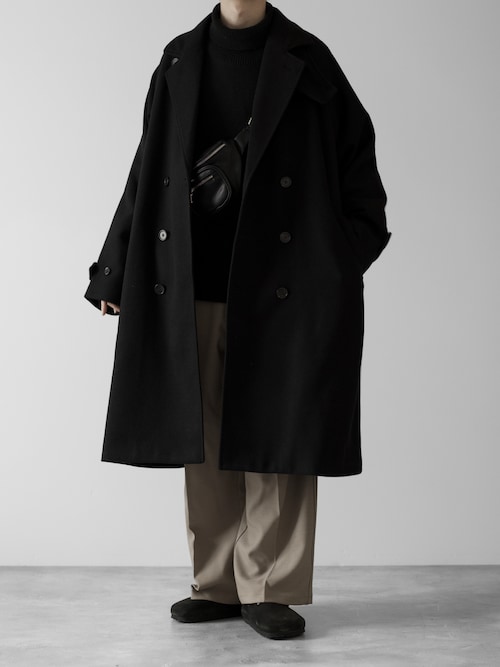 【RUUBON】 melton double chester coat / メルトン ダブル チェスターコート