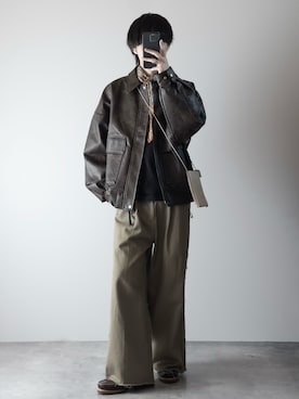 「アイテム（チノパンツ）」を使った、hopeさん（メンズ・168cm）の冬コーディネート