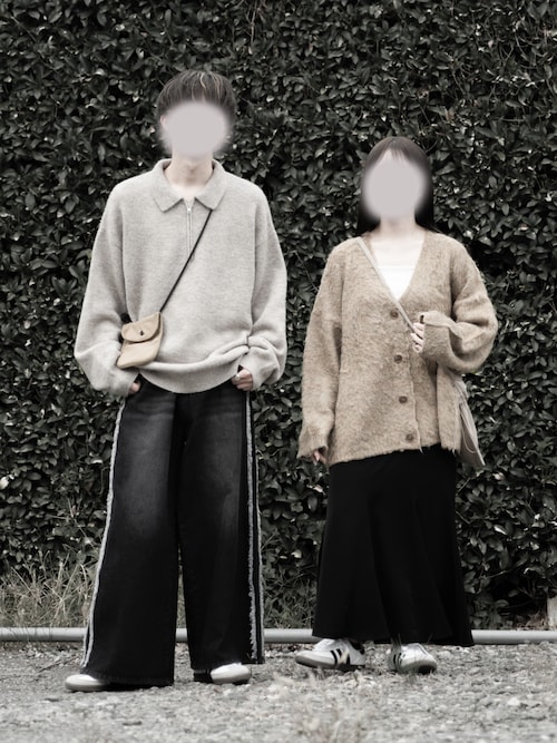 【RUUBON】melange half zip knit / メランジハーフジップニット