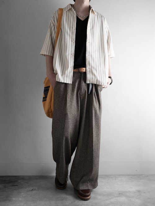 「RUUBON（ルーボン）の【RUUBON】nep tweed center press slacks/ネップツイード センタープレススラックスパンツ（その他パンツ）」を使った、hopeさん（メンズ・168cm）の春コーディネート