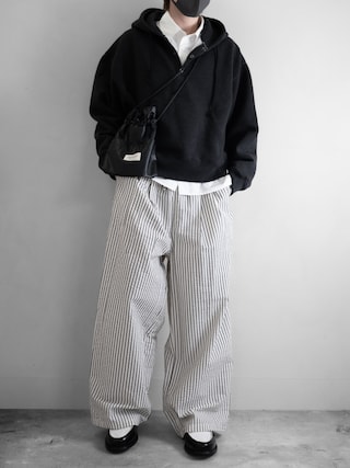 「RUUBON（ルーボン）の【RUUBON】brushed lining henley neck hoodie / 裏起毛ヘンリーネックパーカー（パーカー）」を使った、hopeさん（メンズ・168cm）の秋コーディネート