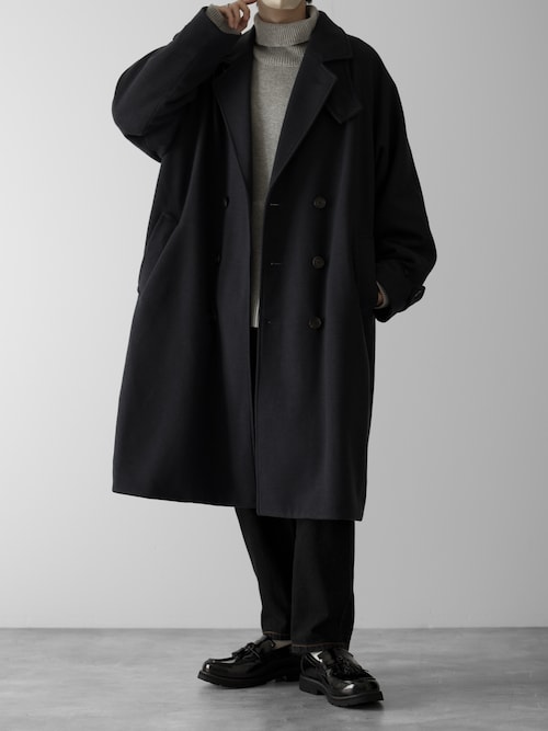 【RUUBON】 melton double chester coat / メルトン ダブル チェスターコート