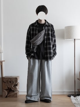 「RUUBON（ルーボン）のアイテム（スウェットパンツ）」を使った、hopeさん（メンズ・168cm）の夏コーディネート