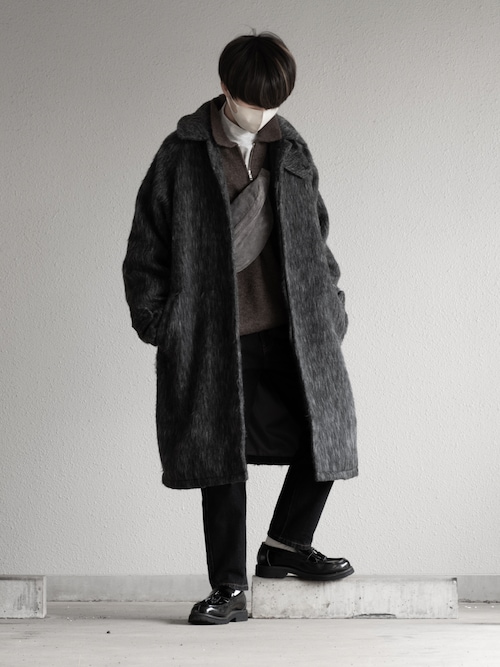 【RUUBON】shaggy soutien collar coat / シャギーステンカラーコート