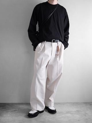 「SLICK(スリック)の【SLICK/スリック】Tech Twill Two Tuck Slacks/テックツイルツータックワイドスラックス / クラシック/セットアップ(スラックス)」を使った、hopeさん(メンズ・168cm)の秋コーディネート