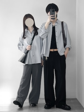 「RUUBON(ルーボン)の【RUUBON】airy regular collar shirt /エアリーレギュラーカラーシャツ/ストライプ(シャツ/ブラウス)」を使った、hopeさん(メンズ・168cm)の冬コーディネート