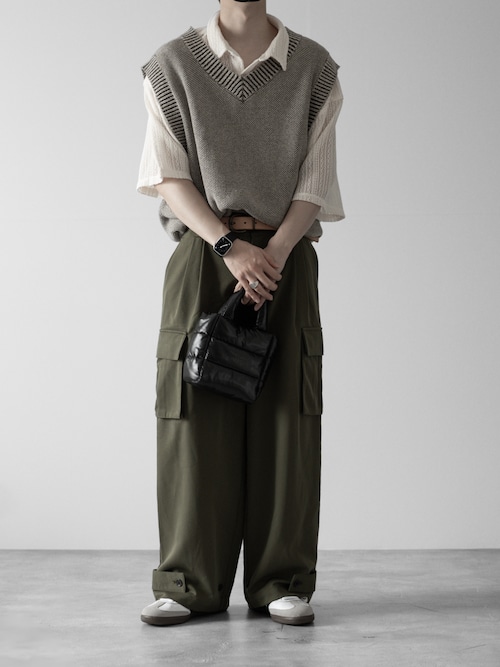 【RUUBON】７G melange knit vest /７G メランジ ニットベスト