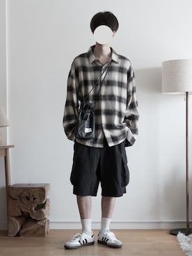 「RUUBON（ルーボン）のアイテム（カーゴパンツ）」を使った、hopeさん（メンズ・168cm）の夏コーディネート