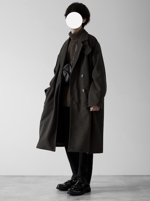 【RUUBON】 melton double chester coat / メルトン ダブル チェスターコート
