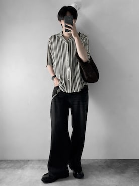「アイテム（トートバッグ、ブラウン系）」を使った、hopeさん（メンズ・168cm）の夏コーディネート